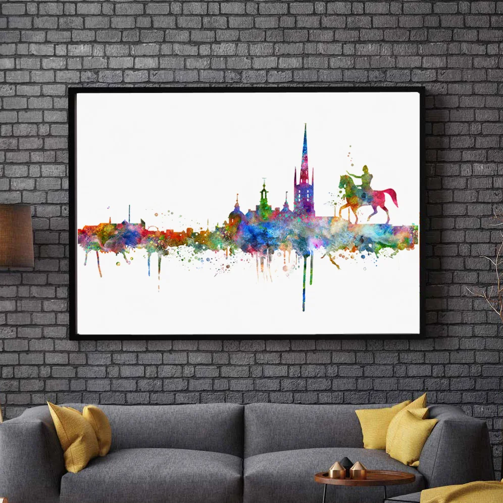 Художественный постер с художественным принтом Stockholm Skyline художественный Декор