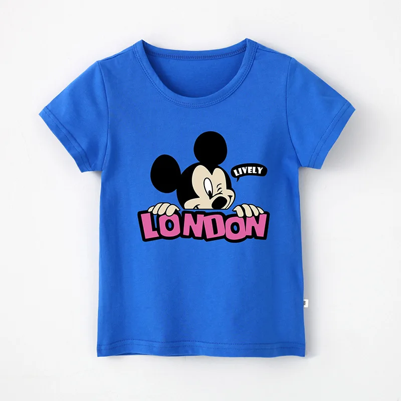 Детская одежда Disney новинка 2019 летняя футболка для мальчиков и девочек с коротким