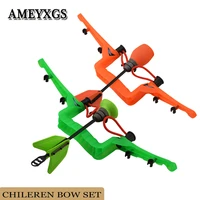 1set kids shooting bow and arrow set portable children shootout team shooting practice game toy with soft bullet arrowhead