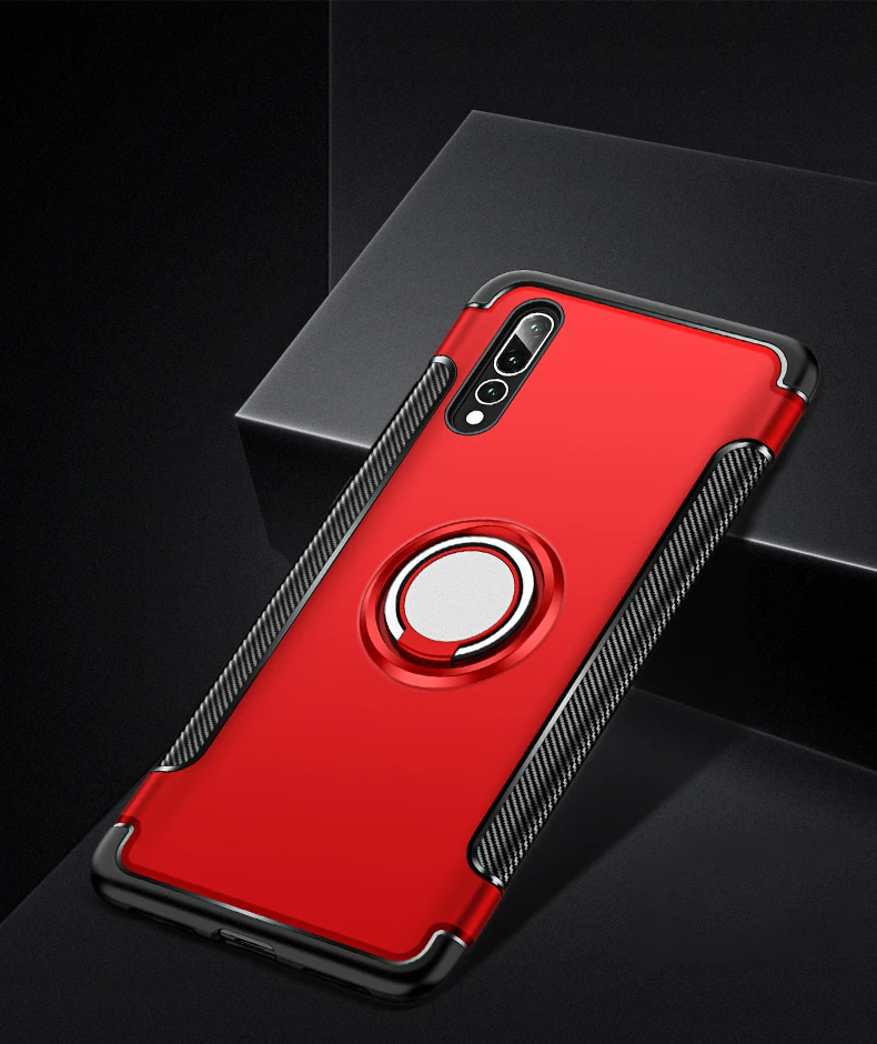 For Huawei Nova 3 3i 2 2s 2i Mate 10 P10 P20 Lite P9 Plus Honor 8 9 View V10 Pro Play Case Metal Finger Ring Holder Car Cover |