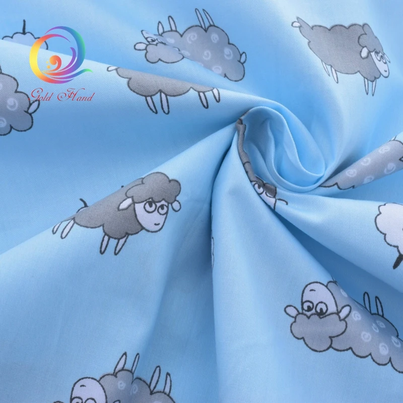 Саржевая хлопчатобумажная ткань Haisen с мультипликационным принтом для
