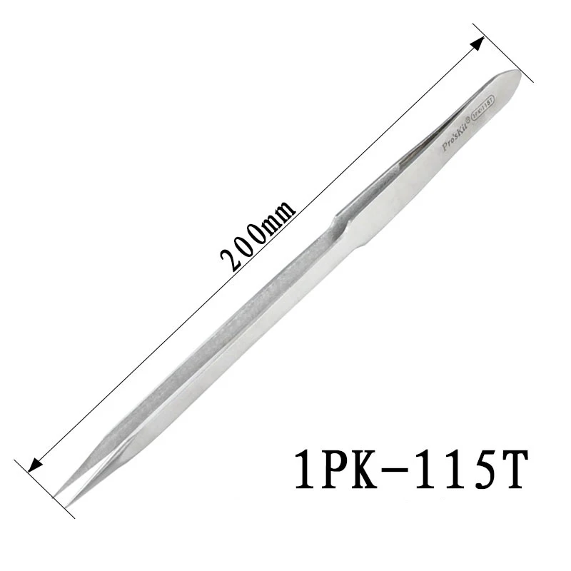 High quality Handle Hole Thin Tip Stainless Steel Tweezers 1PK-115T free shipping | Other Tool Parts