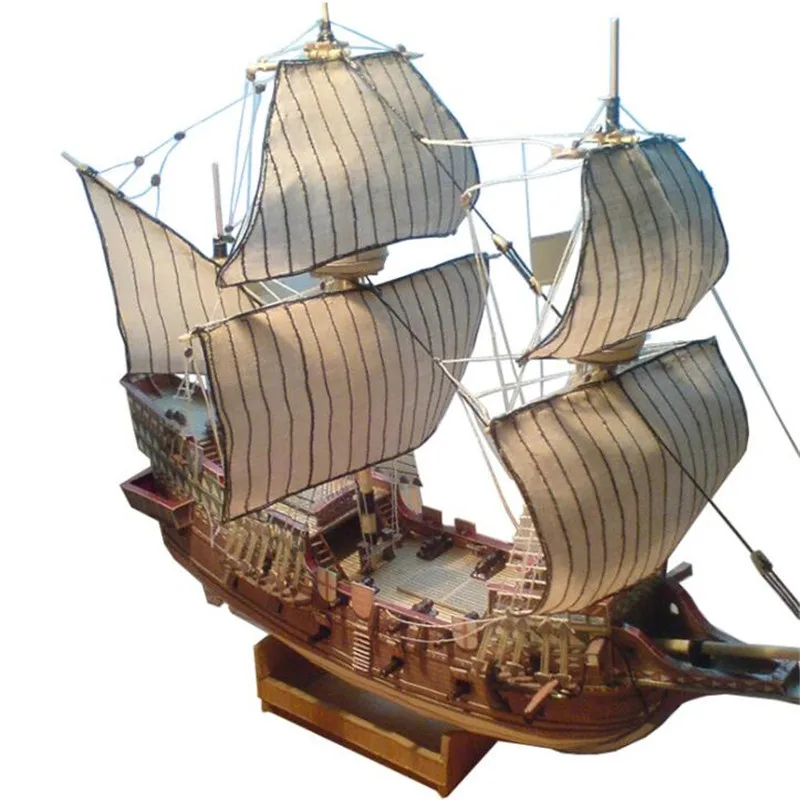 1:100 3D английские золотые задние галеоны корабль лодка Бумажная модель Сборка