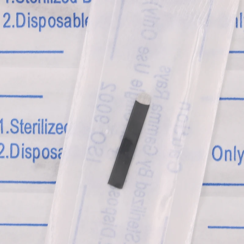 100pcs U Shape 0.18mm 16U Blade for 3D Embroidery Manual Eyebrow Tattoo Pen 16pin Needles For Permanent Makeup Black | Красота и