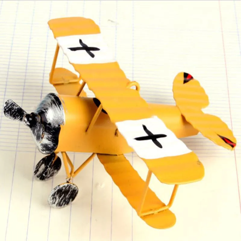 Vintage Metal Plane Model Iron Retro Aircraft Glider Biplane Pendant Airplane Toy Home Christmas Decoration P5 | Дом и сад