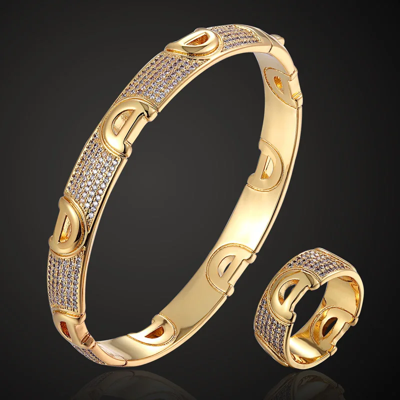 

Zlxgirl роскошный бренд Гуандун родиевый Серебряный медный буквенный браслет с кольцом ювелирные наборы Модный женский размер браслет набор