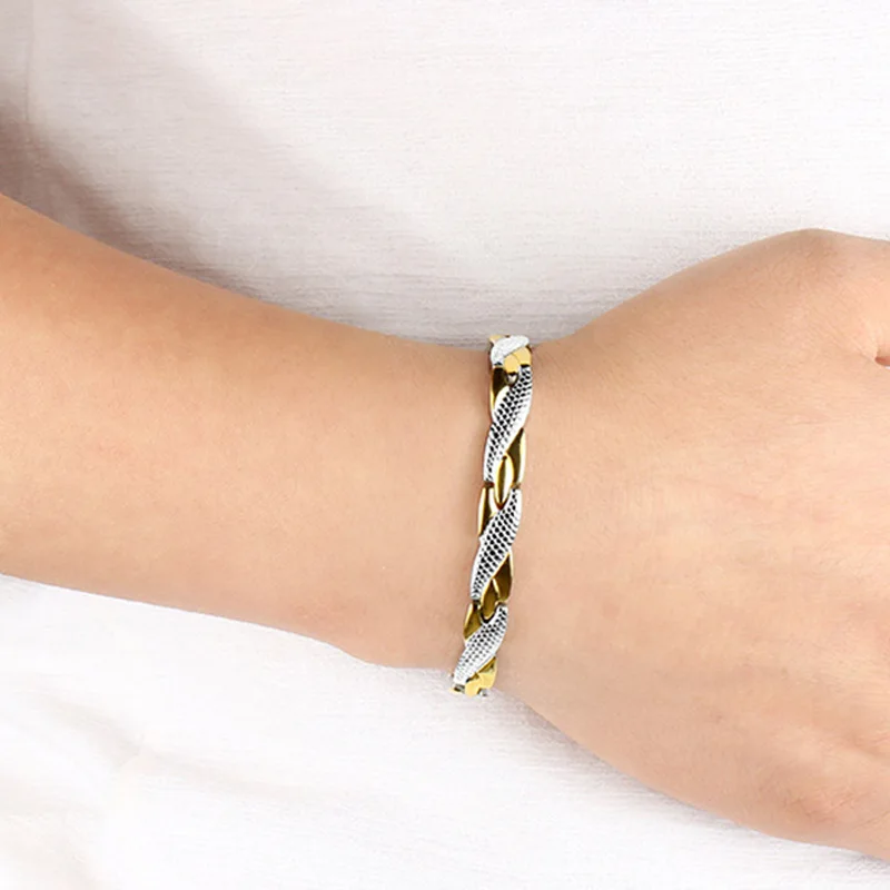 

Korean Men Women Healthy Magnetic Bracelet Titanium Steel Power Therapy Magnets Bracelet Gift LXH