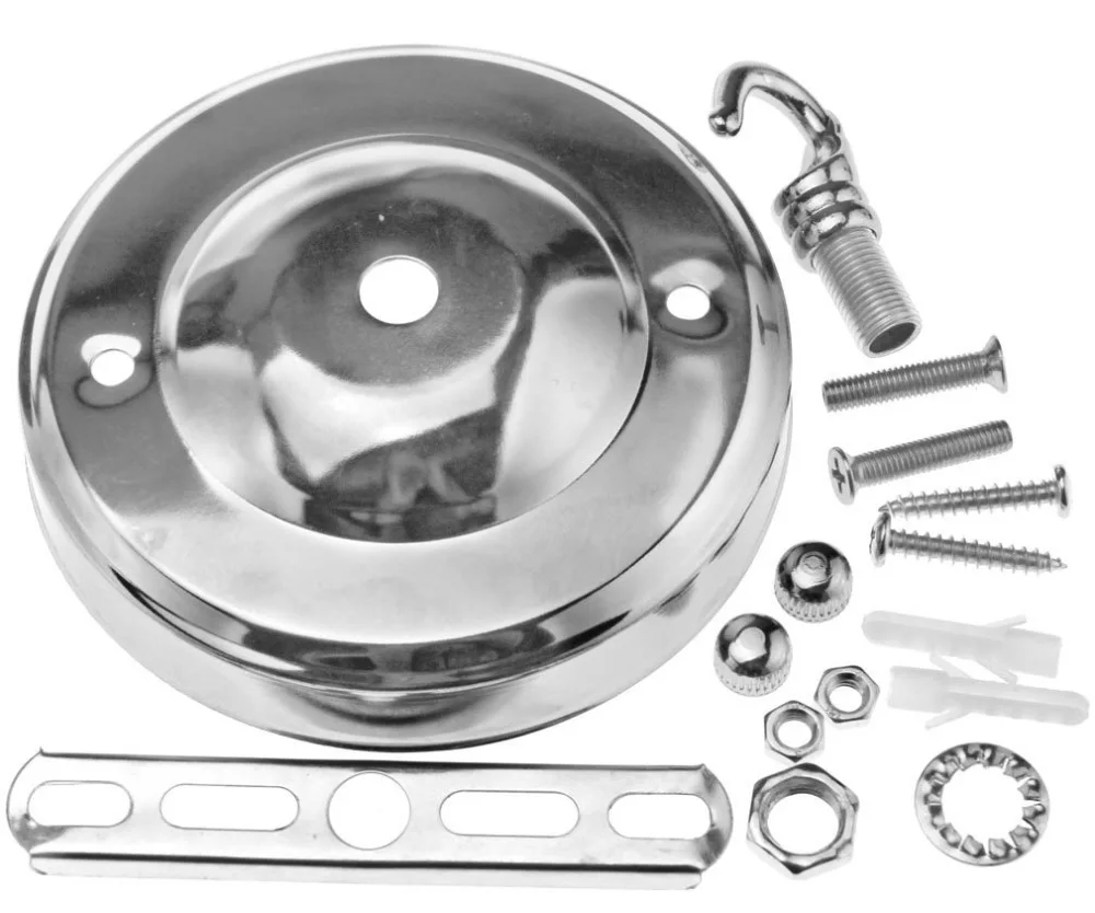 Винтажная хромированная потолочная роза подвесной светильник с крючком и