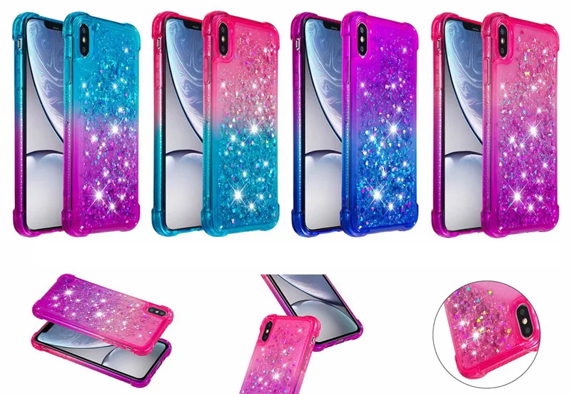 Для Samsung S10 S10e Plus S9 M10 M20 противоударный мягкий ТПУ чехол металлик сердце градиент