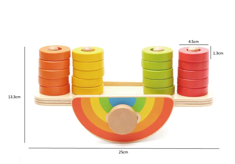 

New Wooden Baby Toys Rainbow Balance Game Baby Educational Toys Baby Gifts