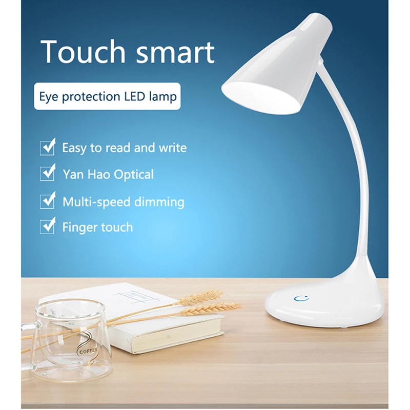 High Quality Adjustable Intensity Usb Rechargeable Led Desk Table Lamp Reading Light Touch Switch Luminarias De Interior | Лампы и