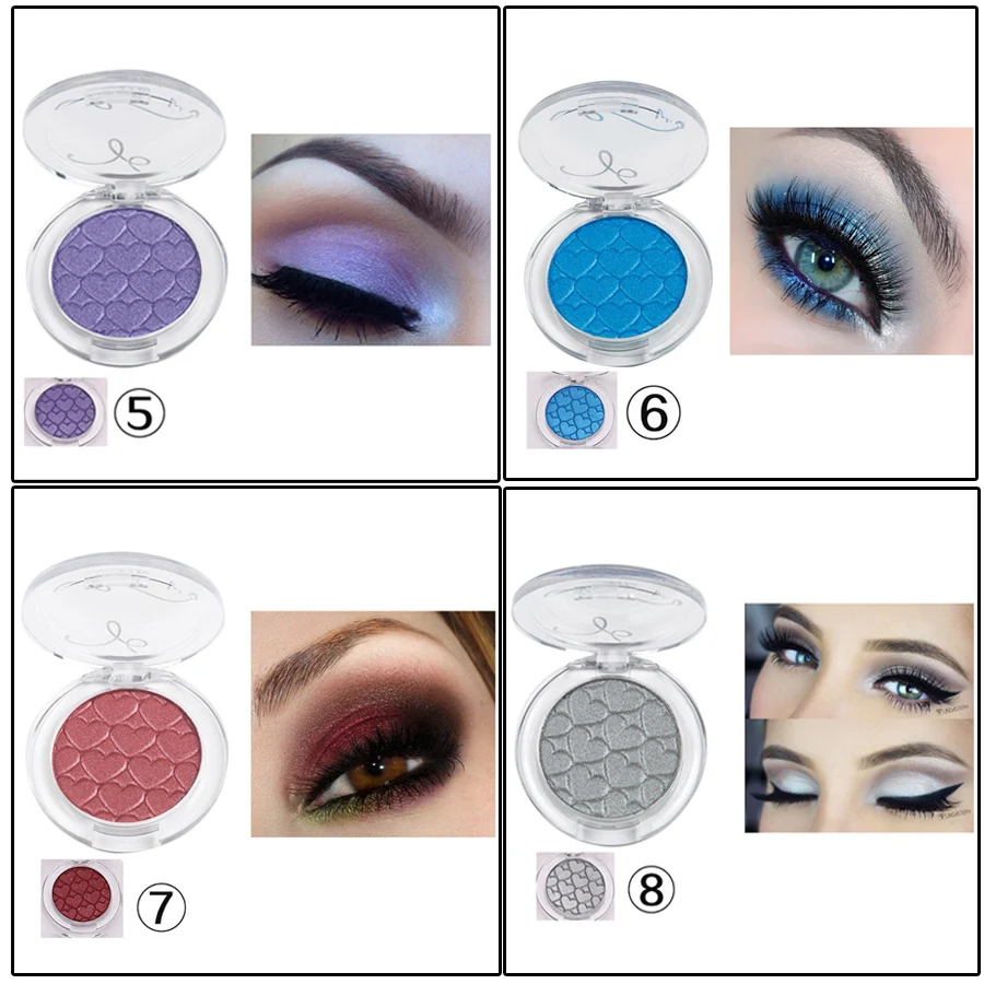 Пигмент одиночные тени для век матовые мерцающие блестящие розовые цвета