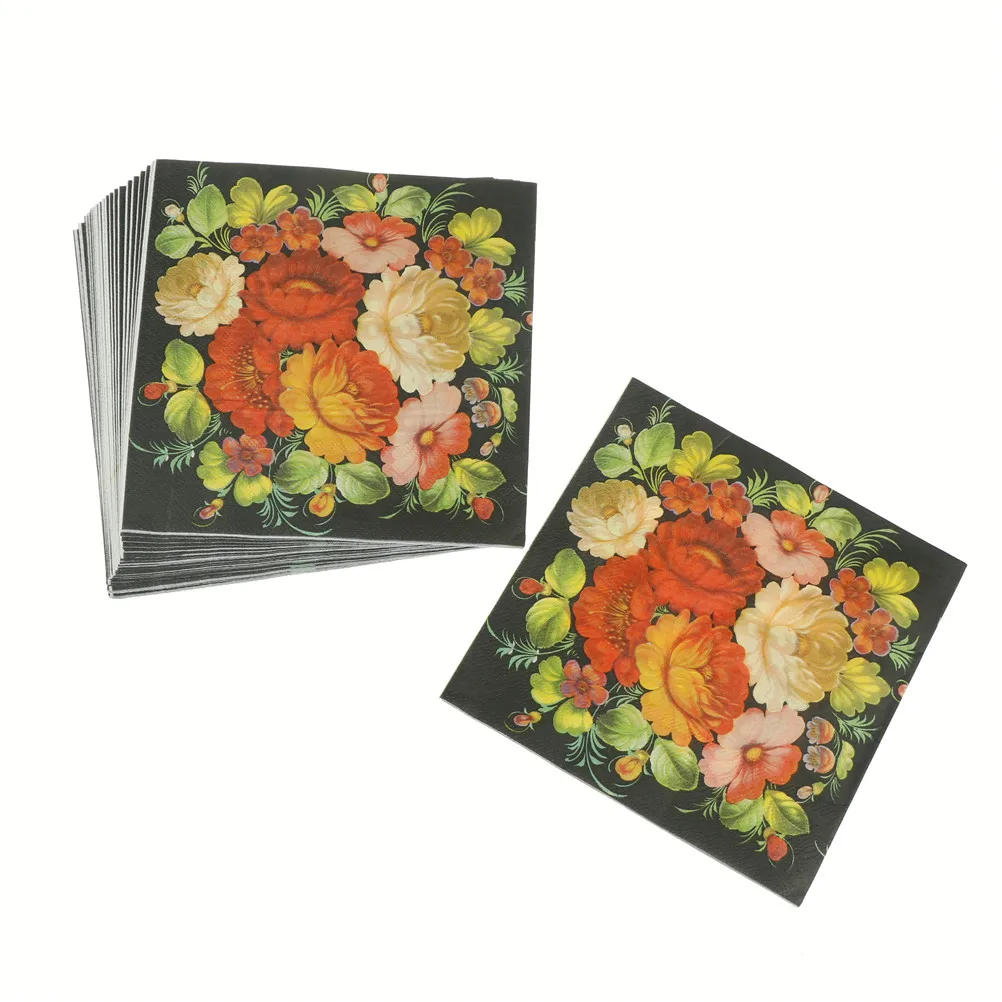 floral flower paper napkins event &amp party tissue cocktail decor serviettes 20pcs | Дом и сад