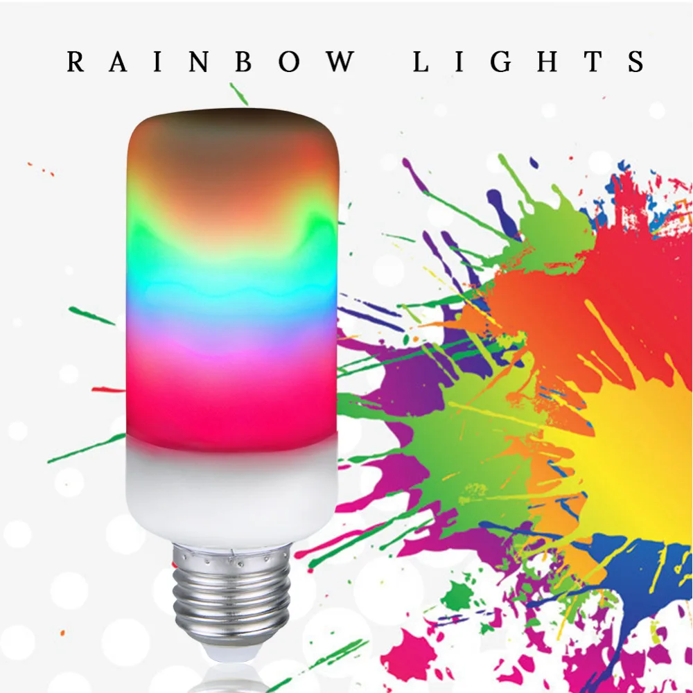 Ampoule LED E27 Flame lamp 85-265V 5W 7W 9W Colorful Dynamic Effect Bulb 3 Modes Rainbow Light For Holiday Party Decor | Лампы и