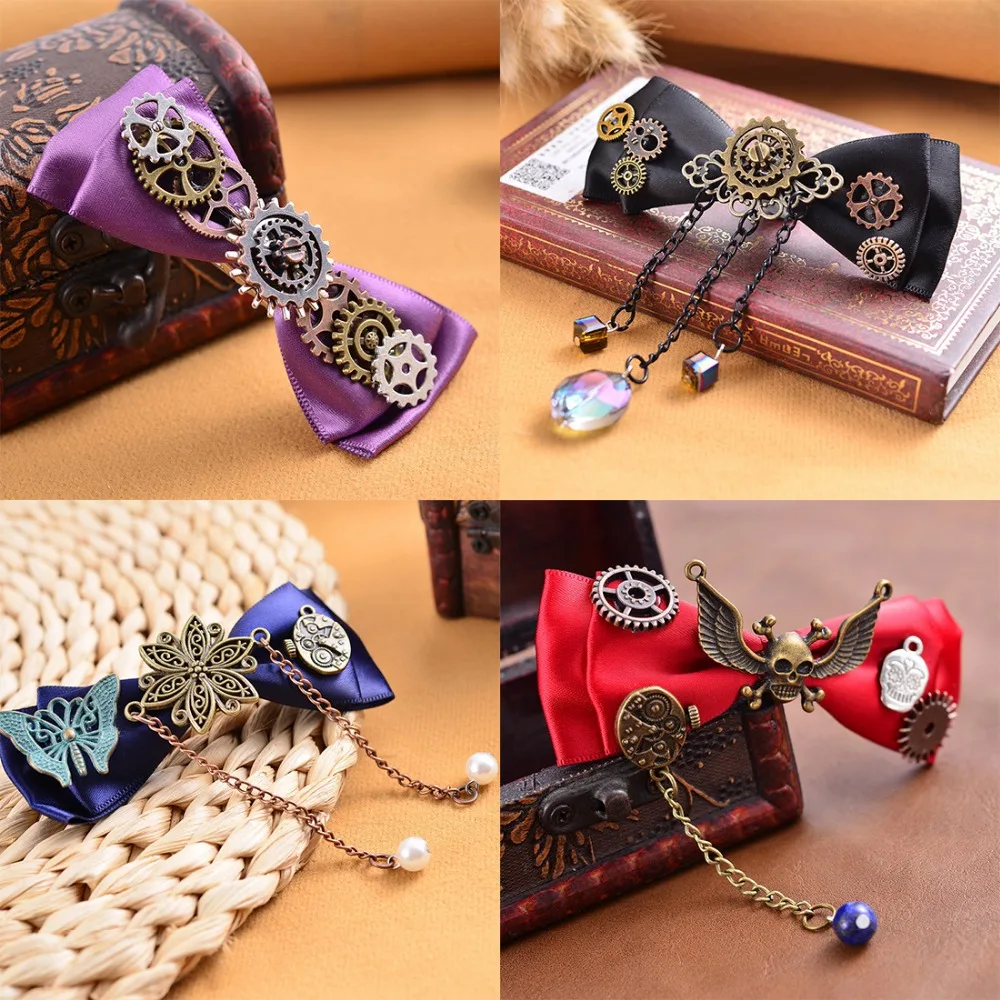 Модная ретро Заколка для волос в стиле панк с бантом заколка аксессуары