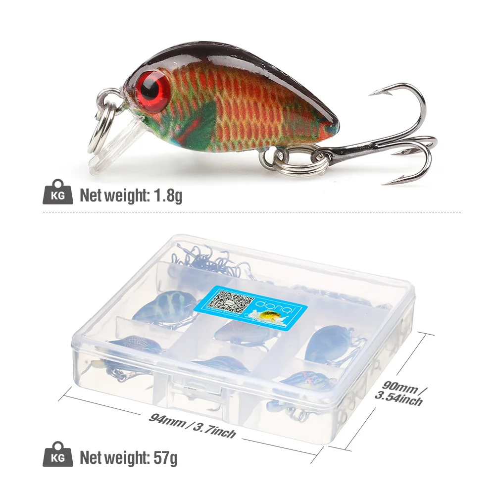 DONQL 6 шт./компл. нарисованные мини-приманки Crazy Crankbait гольян 1 8 г 2 см цветной воблер