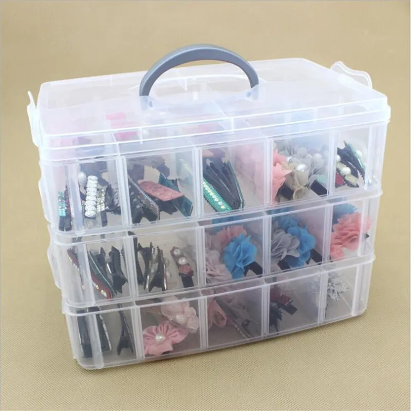 

1PC Transparent Plastic Storage Box 3 Layer Detachable Finishing Box Multi - Function Jewelry Screws Sundries Organizers