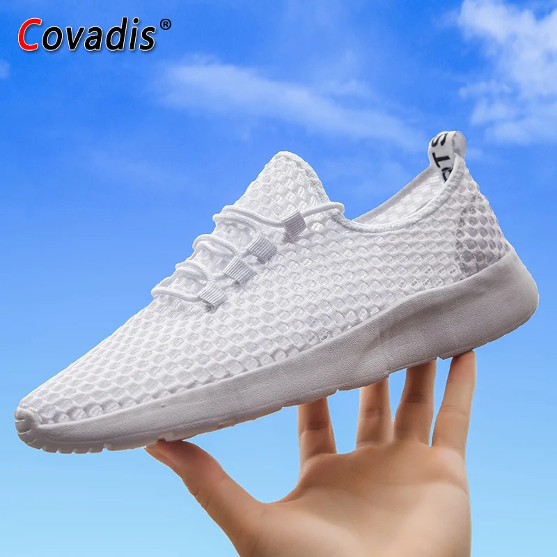 Unisex Shoes Summer Sneakers Breathable Men Casual Couple Lover Fashion Lace Up Mens Mesh Flats Shoe Plus Size 46 |