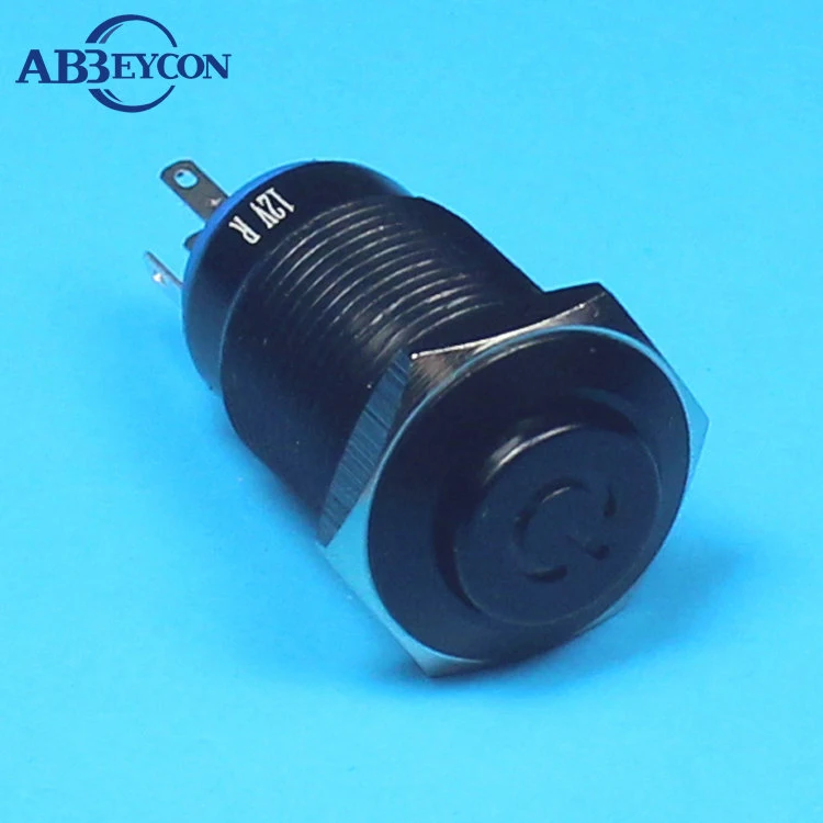 Alta Rubor Cabeça Black Power Logotipo Iluminado Botão Interruptor 5pin ty 1677z 3 V220 v