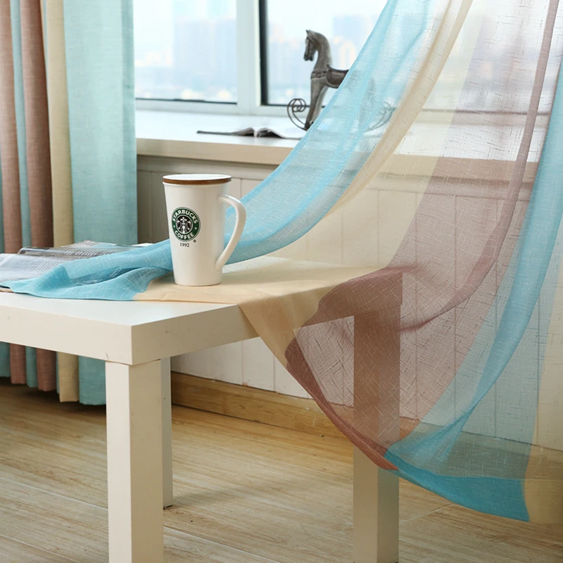 1 шт. синий полосатый печатных окно гостиной шторы для фантазии детей современные