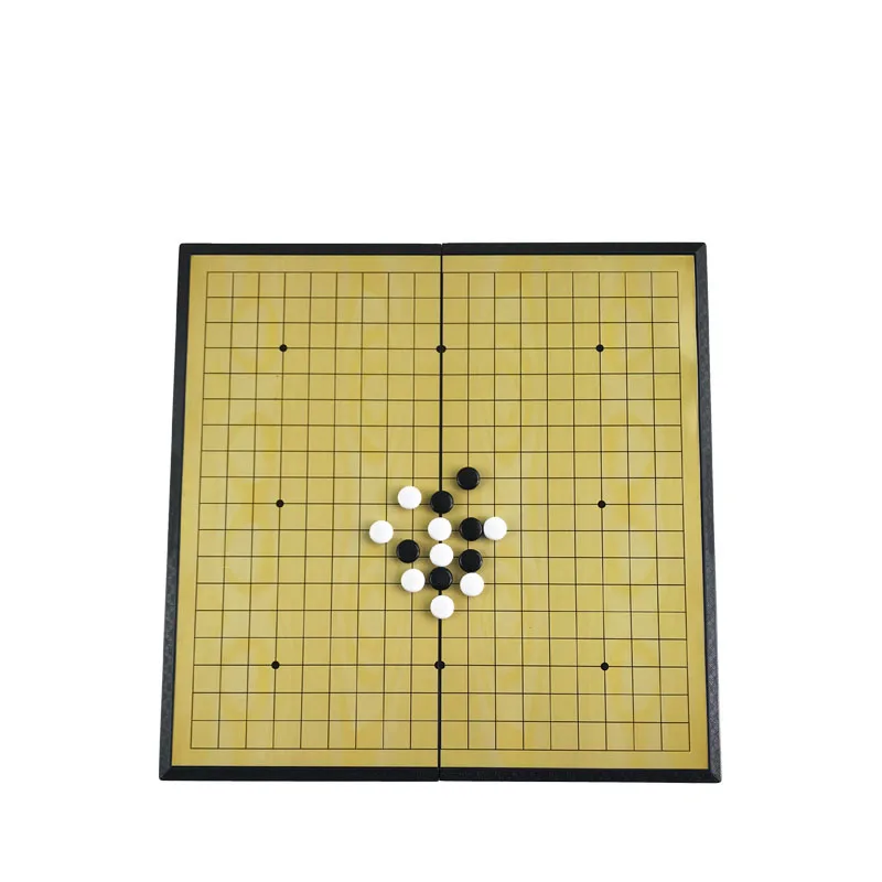 Easytoday Пластиковая Складная шахматная доска магнитная игра шахматы Gobang набор