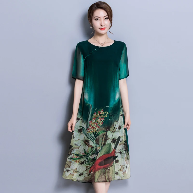 Элегантное летнее зеленое платье из искусственного шелка для женщин платья с