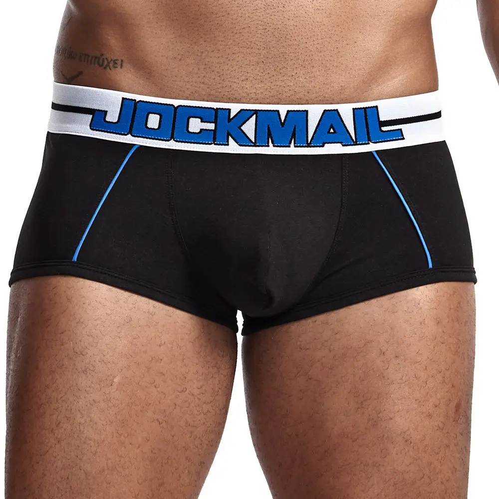 Черный JOCKMAIL, Мужская одежда, новинка, мужские боксеры, фирменное Мужское нижнее белье, хлопок, дышащие, сексуальные, cueca, боксеры, ropa interior hombre slip - Цвет: Черный