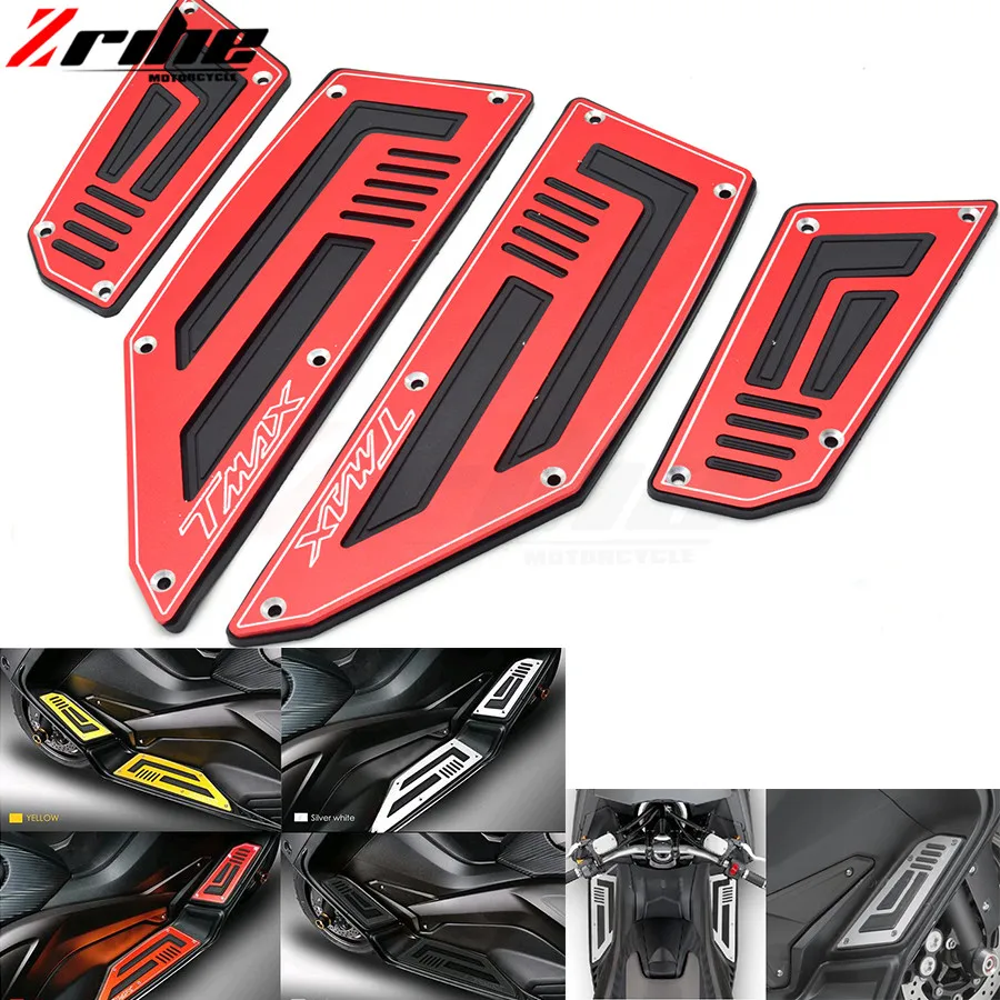

for Yamaha T-Max 530 TMax 530 TMax530 SJ09 2012 2013 2014 2015 4 Pieces Front & Rear Motorcycle Footboard Steps Foot Pegs Plate