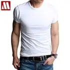 Футболка мужская стрейчевая, хлопковая Повседневная тенниска с круглым вырезом, майка для активного отдыха