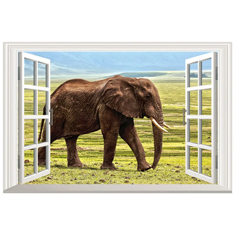 3D наклейки на окна Лошадь 60 х40 см|wall decals|fake windowdecorative vinyl |