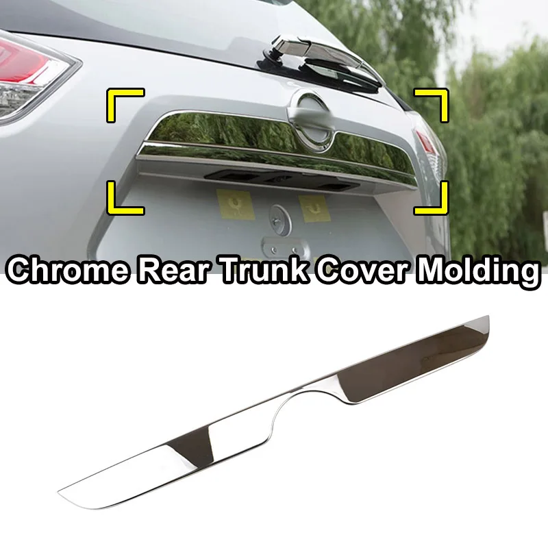 rear trunk molding Для Nissan Rogue X-Trail T32 хромированный противотуманный светильник, дверная ручка, переключатель на вентиляционное отверстие, панель, накладка, украшение автомобиля - Цвет: rear trunk molding
