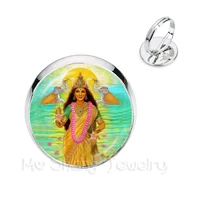 classic india rings god brahmavishnu lord shiva jewelry glass cabochon adjustable golden plated religion jewelry gift