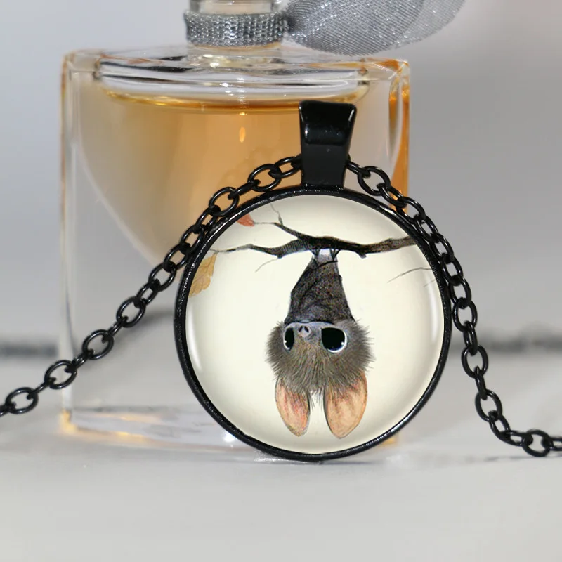 1 шт./лот милое маленькое ожерелье с логотипом летучей мыши бронзовое винтажное