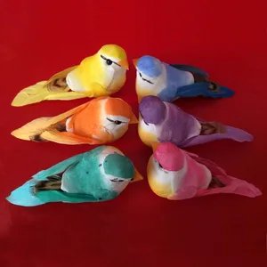 Птички декоративные с перьями, из искусственной пены, 8,5 х3х3 см, 2 шт.