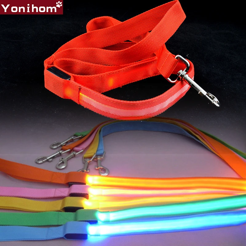 Led Dog Leash Night Safety LED Flashing Glow for Dogs 120CM Pet Supplies Cat Drawing Small Running | Дом и сад