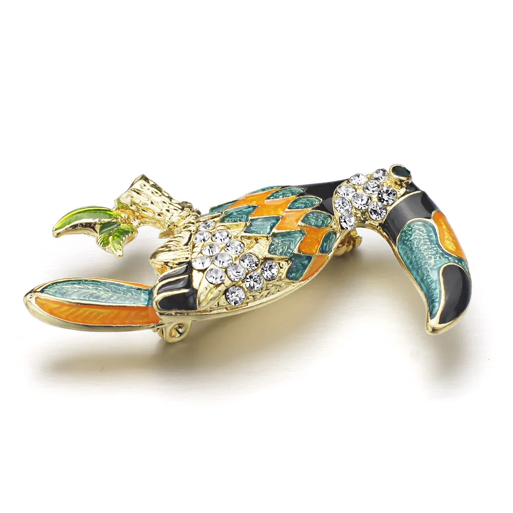 Женская Брошь с эмалью Dormon Chic Toucan Bird брошь в виде птицы кристаллами и стразами