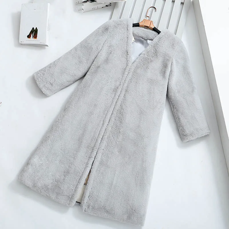 Пальто из искусственного меха высокого качества женские куртки зимнее модное