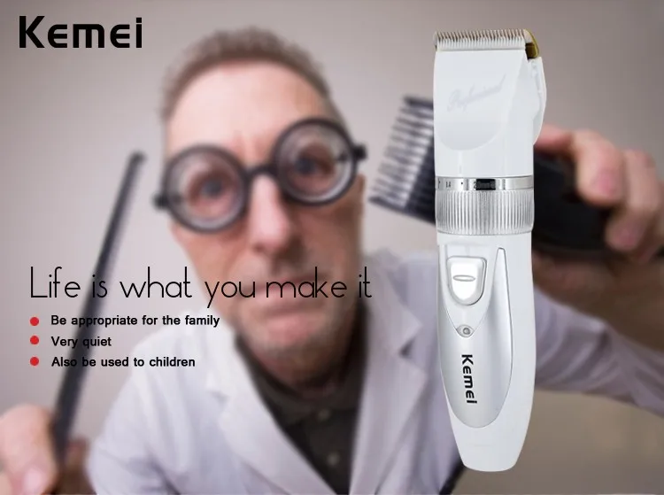 Триммер kemei 110 В 220 в перезаряжаемая машинка для стрижки волос профессиональная