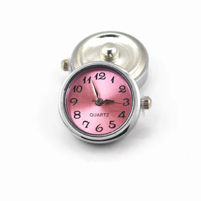 

Wholesale 10Pcs/lot Pink Glass Watch Snap Buttons Charms Fit 18mm/20mm DIY Snap Bracelet Replaceable Buttons DIY Jewelry