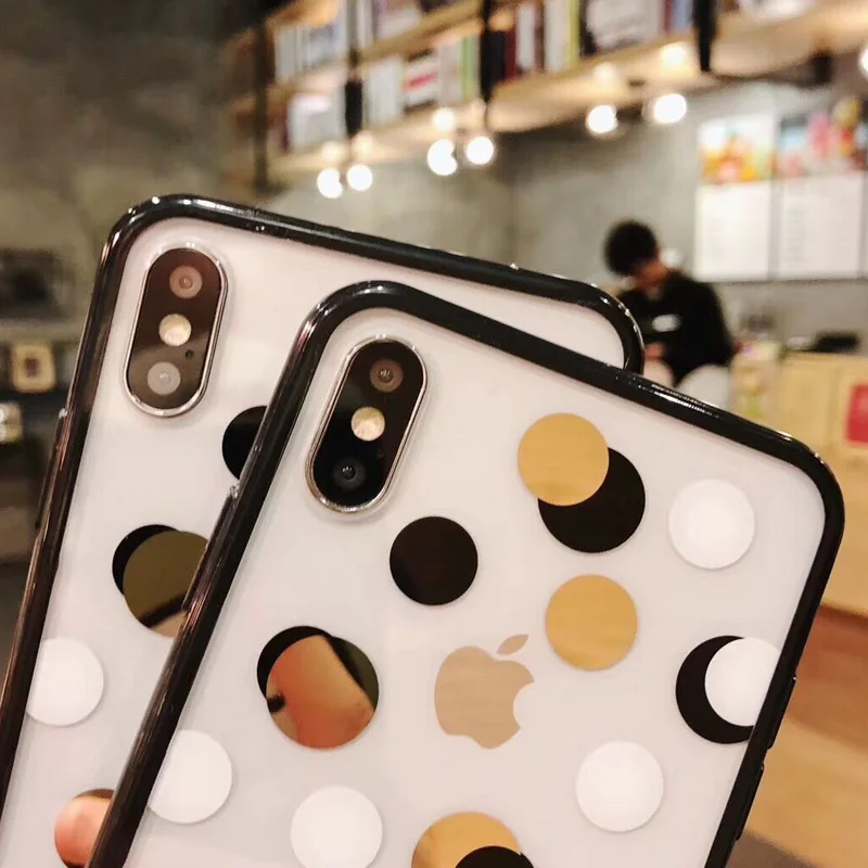 Cyato Lovely Wave Point Clear Phone Case For iPhone XS Max XR X 6 6S 7 8 Plus Cartoon Ploka Dots Pattern Cases for x Capa | Мобильные