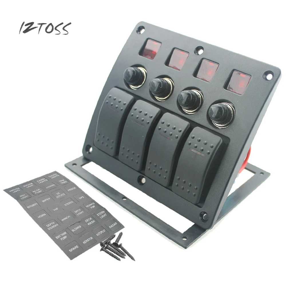 IZTOSS 3 PIN 4 Gang 12v 24v красный светодиод для автомобиля морской катер кулисный