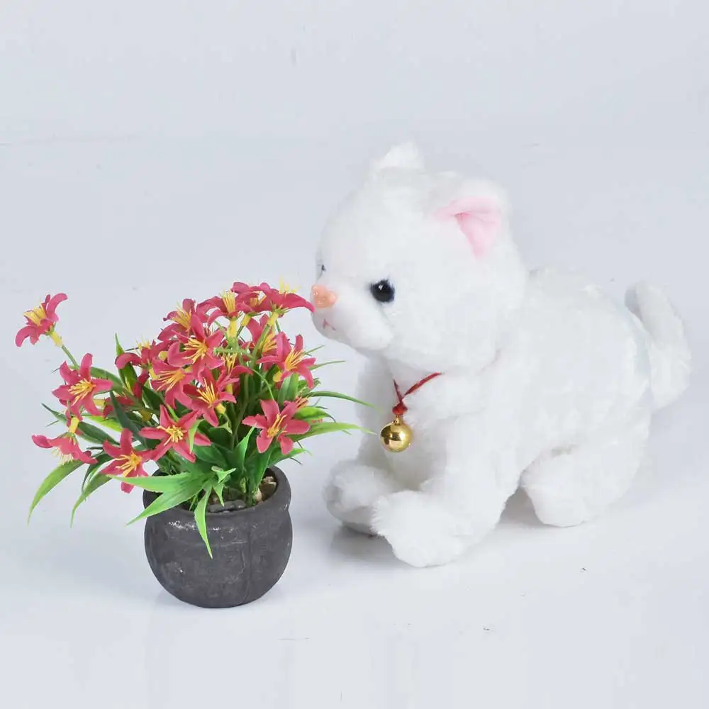 Робот кошки Звуковое управление игрушки электронная подставка для Walk Mew