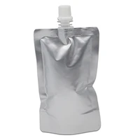 50pcs stand up pure aluminum foil drinking spout pouch pure mylar foil beverage packaging spout bags for juice beer package