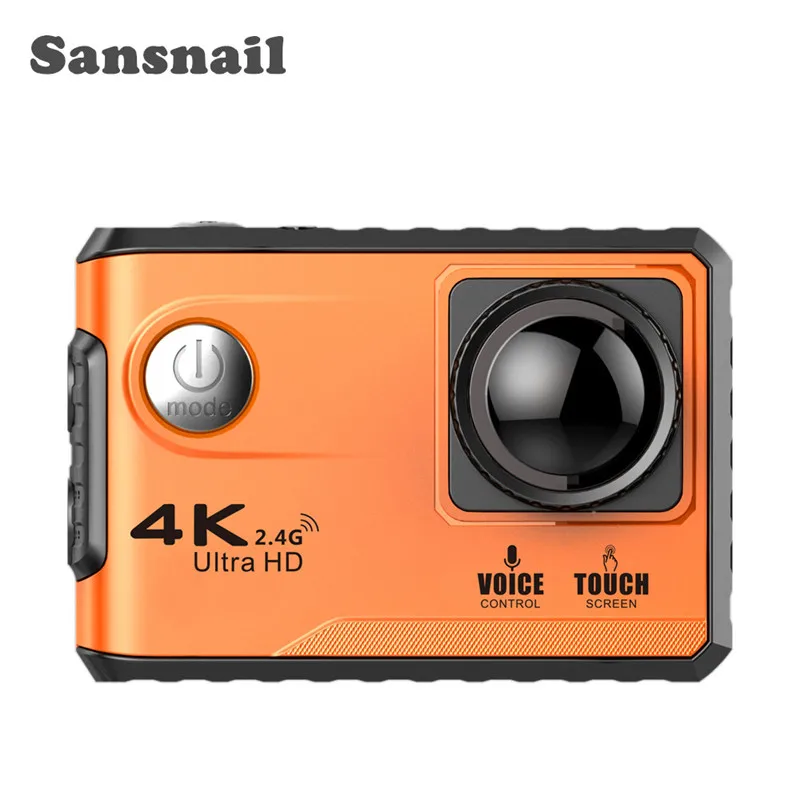 Экшн камера Sansanail F100B 4K Ultra HD 2 4G Wi Fi мини с сенсорным экраном 0 1080P видео для шлема на