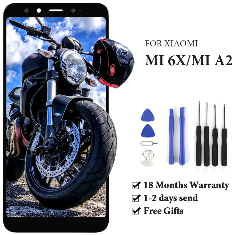 ЖК экран 5 99 дюйма для Mi 6X/ MI A2 сменный дигитайзер качества OEM 6X|Экраны мобильных