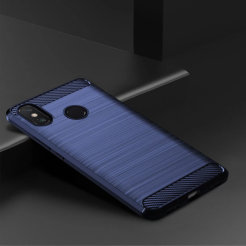 Матовый Мягкий силиконовый чехол из углеродного волокна для телефона Xiaomi Pocophone F1