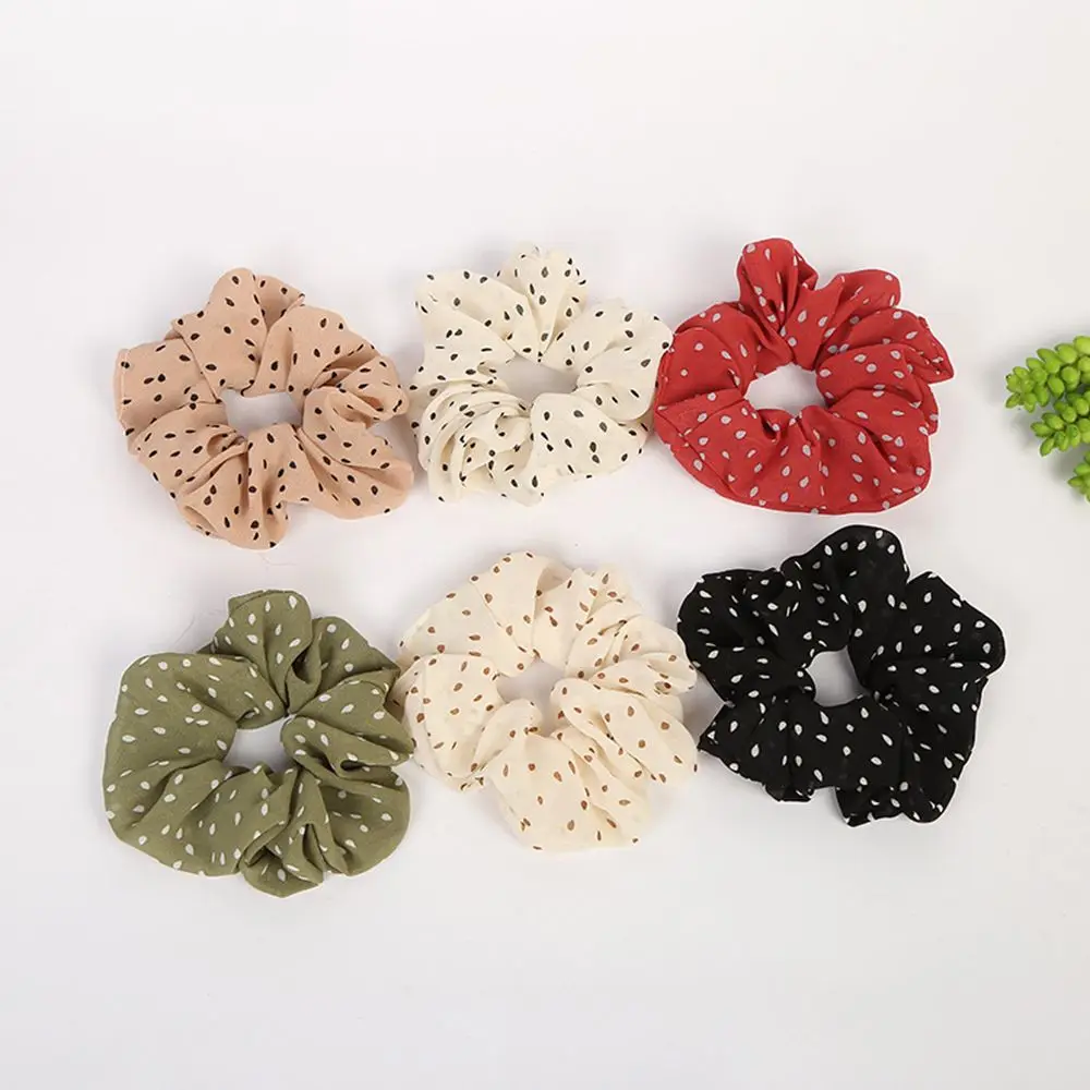 

1 PC Women Hair Ties Polka Dot Hair Ropes Ladies Scrunchies Ponytail Holder Girl Hair Accessories
