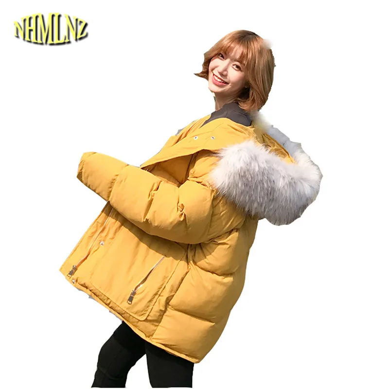 Новинка 2017 года Для женщин зимние свободные корейский хлопок пальто Чистый цвет