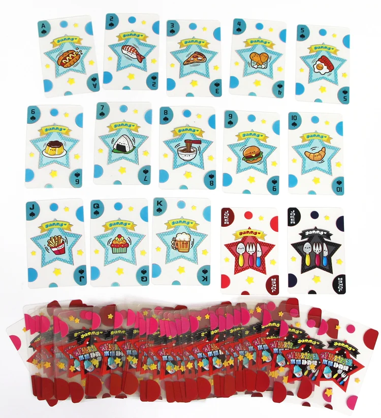 54 шт. водоотталкивающие игральные карты прозрачный мультфильм распознавание еды