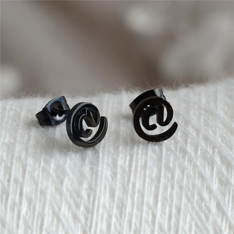 

Brief Titanium Stainless Steel Men Women a Stud Earrings Classic Jewelry